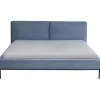Lit East Side velours côtelé bleu 160x200