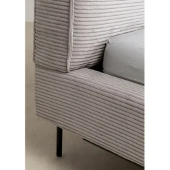Lit East Side velours côtelé gris 160x200