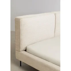 Lit East Side velours côtelé crème 160x200