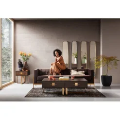 Miroir Clip Brass 32x177cm