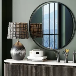 Miroir mural Bonita noir Ø80cm