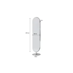 Miroir sur pied Curve chromé 40x170cm