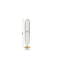 Miroir sur pied Curve laiton 40x170cm