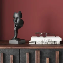 Objet décoratif Quiet Face noir 31cm