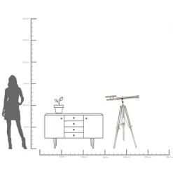 Objet décoratif Telescope argenté 125cm