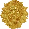 Objet mural Lion Head doré 90x100cm
