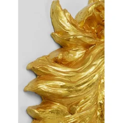 Objet mural Lion Head doré 90x100cm