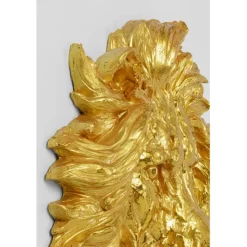 Objet mural Lion Head doré 90x100cm
