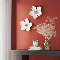 Objet mural Orchid blanc 24x25cm