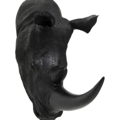 Objet mural Rhino Head antique noir 22x43cm