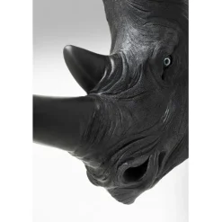 Objet mural Rhino Head antique noir 22x43cm