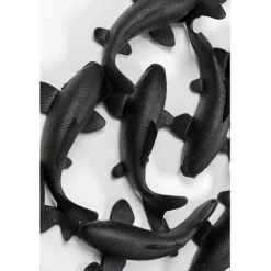 Objet mural School of Koi noir Ø160cm