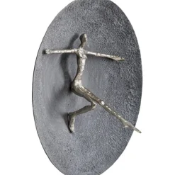 Objet mural Umano argenté Ø60cm