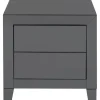 Petite commode Luxury Push 2 tiroirs gris