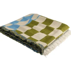 Plaid Checker bleu vert 170x130cm