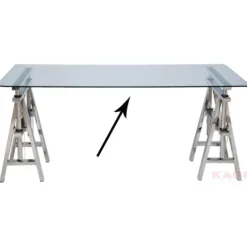 Plateau de table en verre transparent 160x80cm