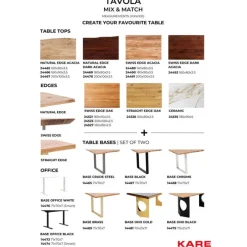Plateau de table Tavola bord biseauté chêne 160x80