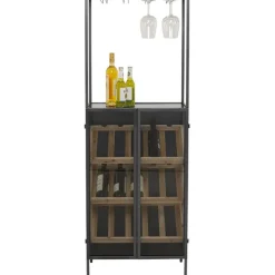 Porte-bouteilles Porto Bar noir 60x170cm