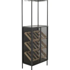 Porte-bouteilles Porto Bar noir 60x170cm