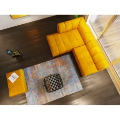 Pouf Belami velours ambre