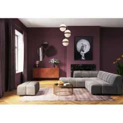 Pouf Belami velours gris