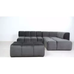 Pouf Belami velours gris