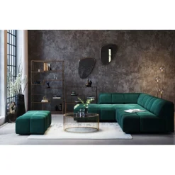 Pouf Belami velours vert foncé