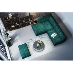 Pouf Belami velours vert foncé