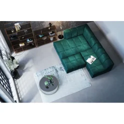 Pouf Belami velours vert foncé