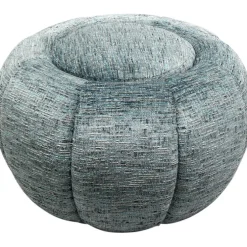 Pouf Fiori bleu Ø52cm