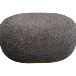 Pouf Pebble bouclé gris 81cm