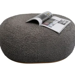 Pouf Pebble bouclé gris 81cm