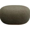Pouf Pebble bouclé vert olive 81cm