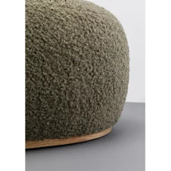 Pouf Pebble bouclé vert olive 81cm