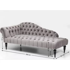 Recamière Desire gris argenté