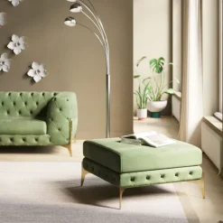 Stool Bellissima velours vert 80cm