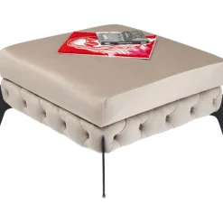 Stool Bellissima velours taupe 80cm