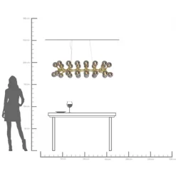 Suspension Atomic Balls laiton 140cm