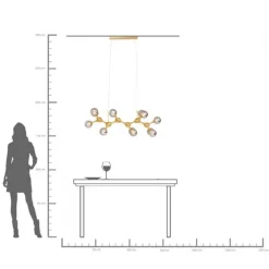 Suspension Atomic Balls laiton 190cm