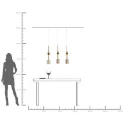 Suspension Candy Bar doré 70cm