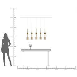 Suspension Candy Bar dore 103cm