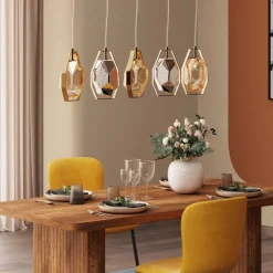 Suspension Diamond Fever Dining laiton 110cm