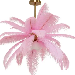 Suspension Feather Palm rosé Ø87cm
