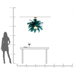 Suspension Feather Palm vert Ø87cm