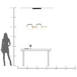 Suspension Galaxy LED noir 155cm