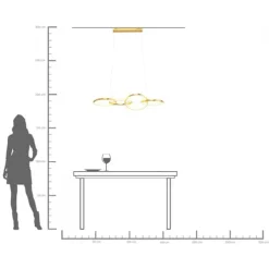 Suspension Galaxy LED Or 155cm