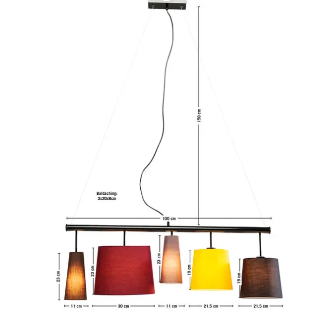 Suspension Parecchi colore 100cm