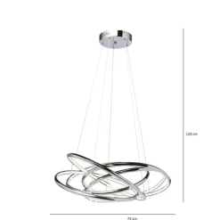 Suspension Saturn LED chromé GM