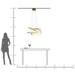 Suspension Saturn LED doré GM