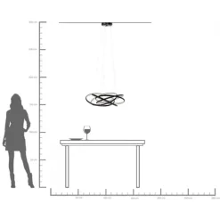 Suspension Saturn noir Ø72cm